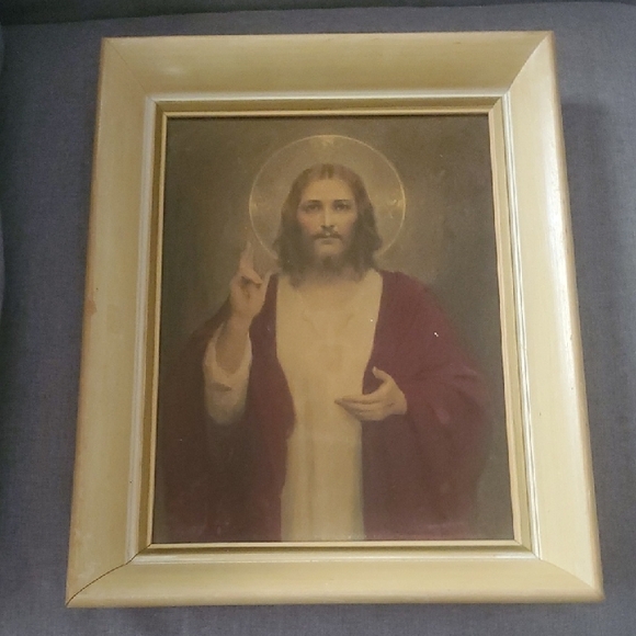 Classic Jesus Christ Religious Art Print with Wood Frame 11x14 11 x 14 - Picture 2 of 8